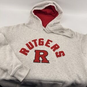 Rutgers Knights Apperal Scarlet Knights Hoodie L Gray  Embroidered Sweatshirt